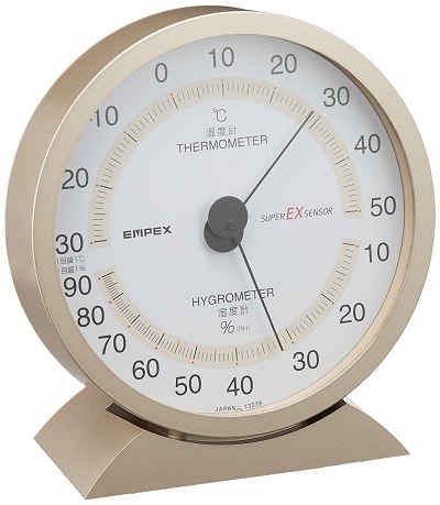 エンペックス気象計 温度湿度計 スーパーEX 高品質温湿度計 置き掛け兼用 日本製 シャンパンゴールド EX-2718￥1,454